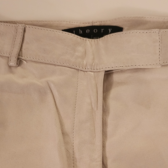 Theory Pants - Theory Leather Pants, off-white Women Size 6